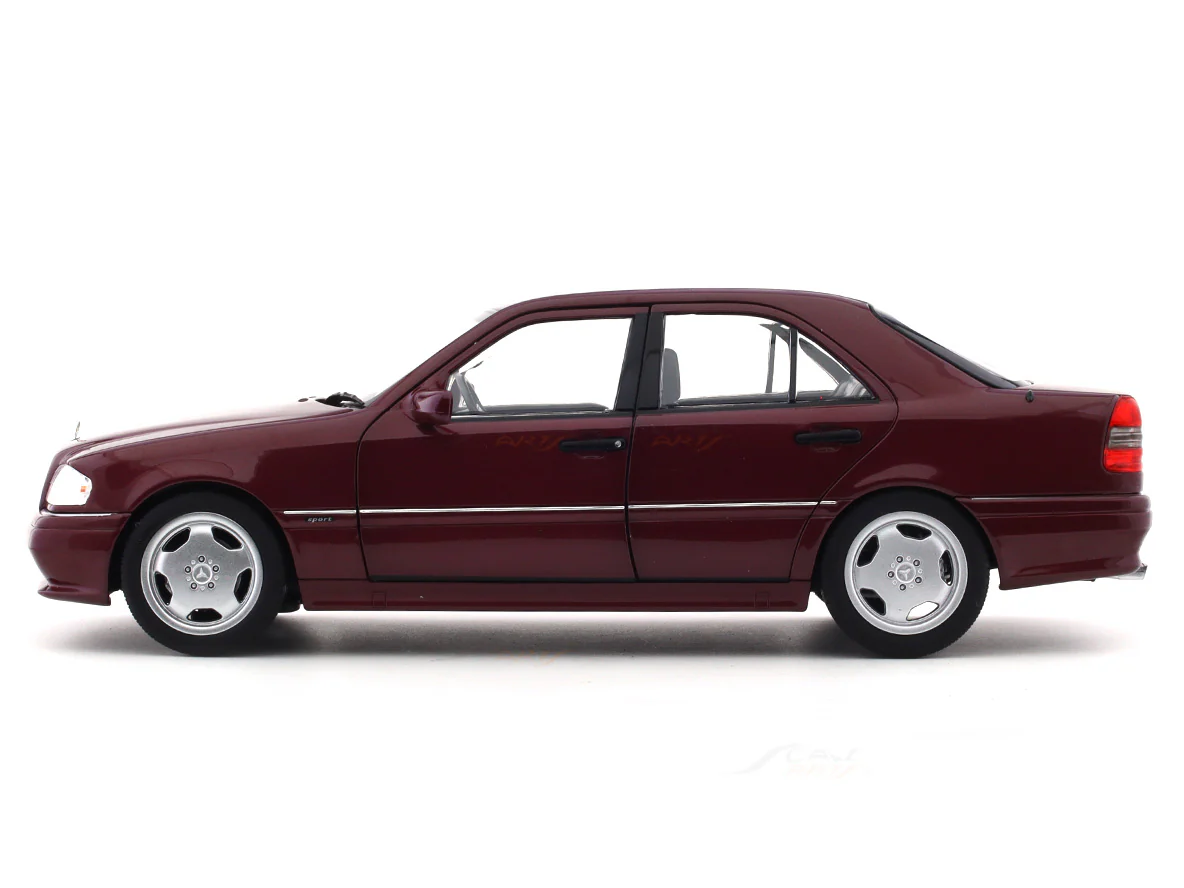 1993-97 Mercedes-Benz C 36 AMG W202 red 1:18 Norev diecast scale model car collectible - Image 2