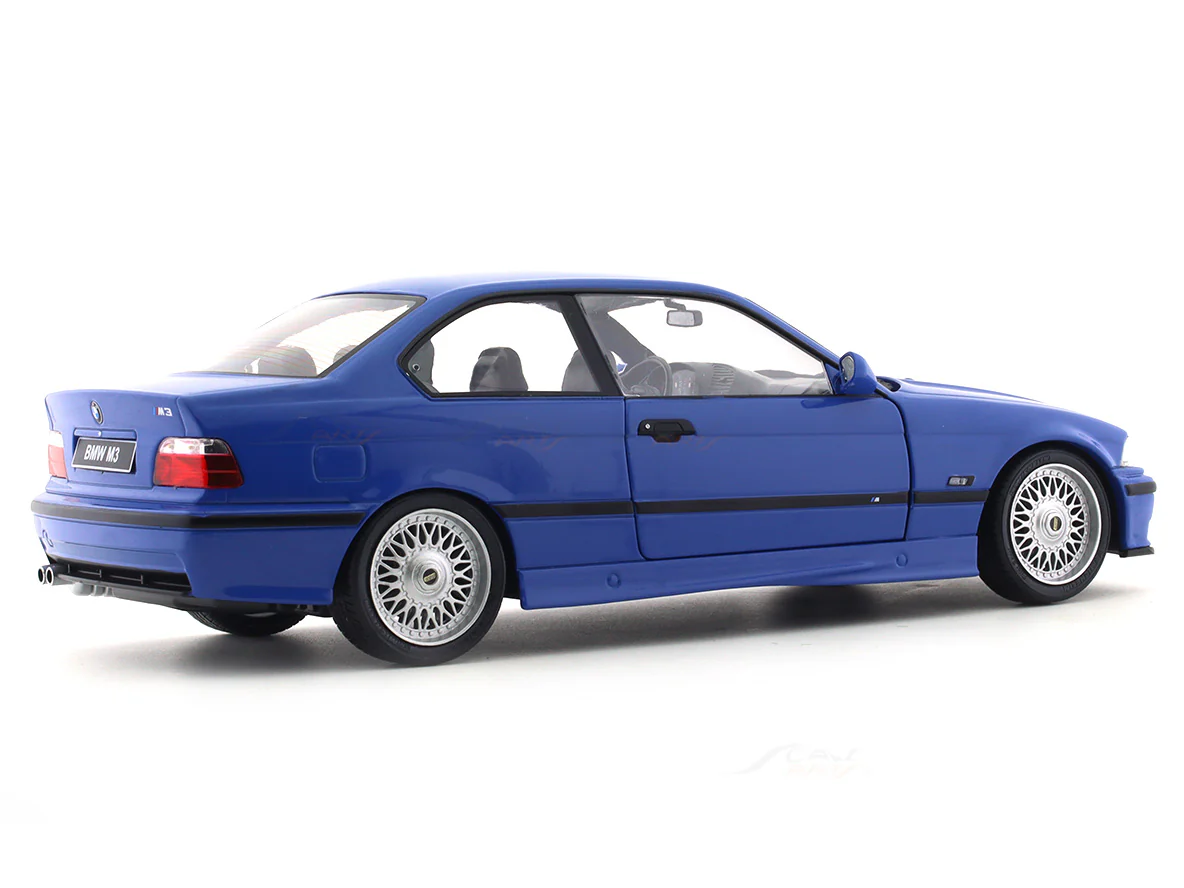 1996 BMW M3 E36 Coupe Blue 1:18 Solido licensed diecast scale model car collectible - Image 4
