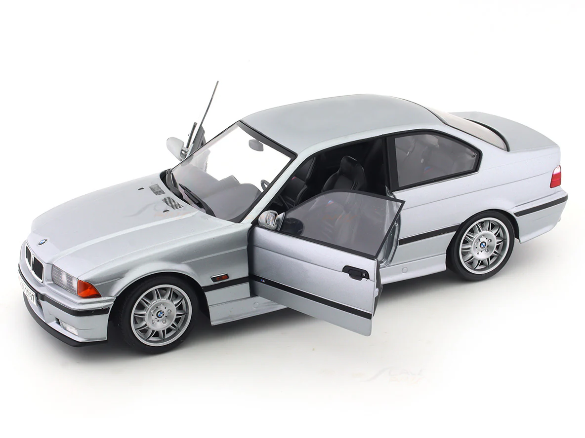 1997 BMW M3 E36 Coupe silver 1:18 Solido licensed diecast scale model car collectible - Image 17