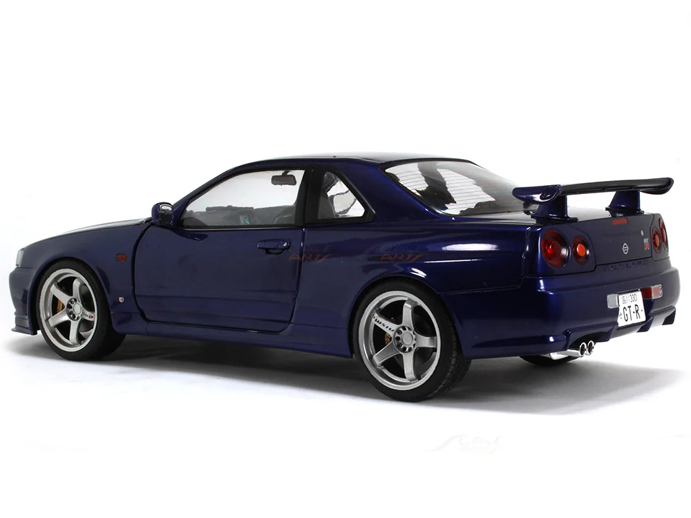 1999 Nissan Skyline GT-R R34 midnight purple 1:18 Solido diecast Scale Model car - Image 3