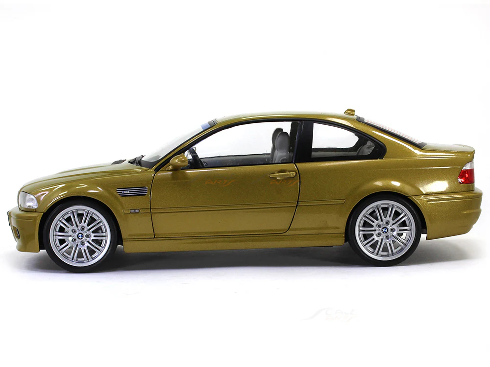 2000 BMW M3 E46 Coupe Phoenix Yellow 1:18 Solido scale model car collectible - Image 2