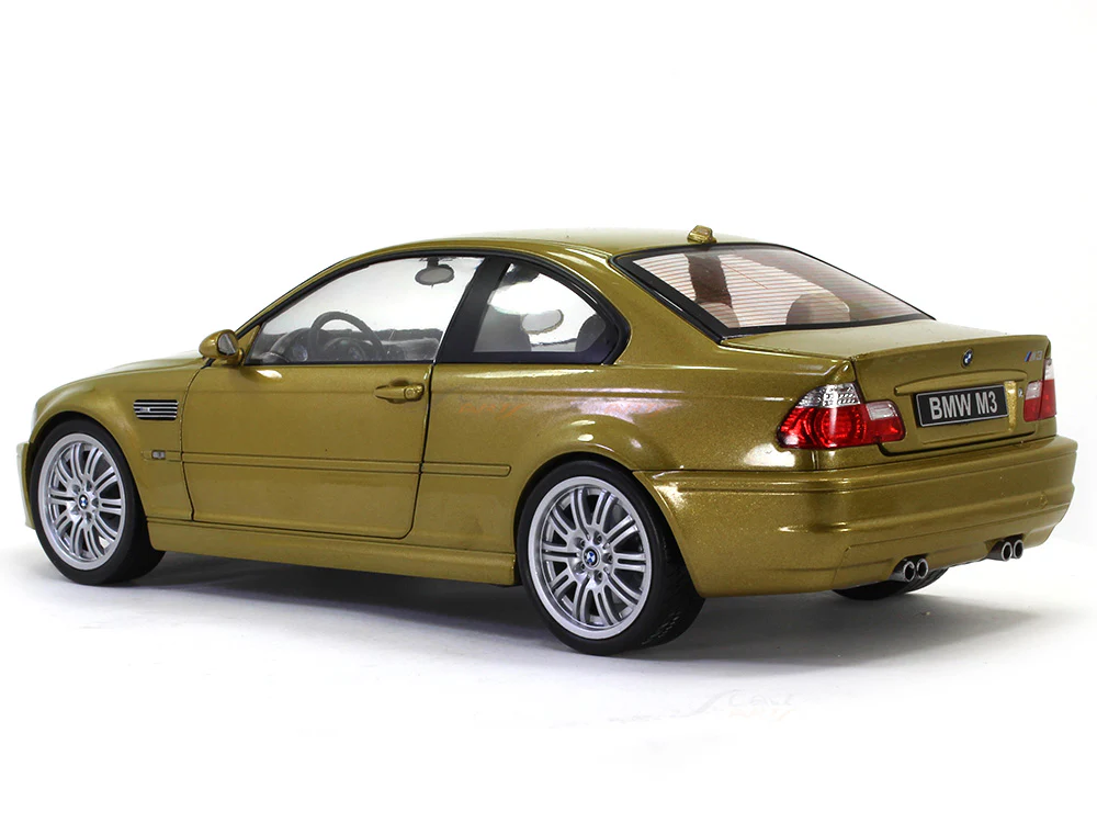 2000 BMW M3 E46 Coupe Phoenix Yellow 1:18 Solido scale model car collectible - Image 3