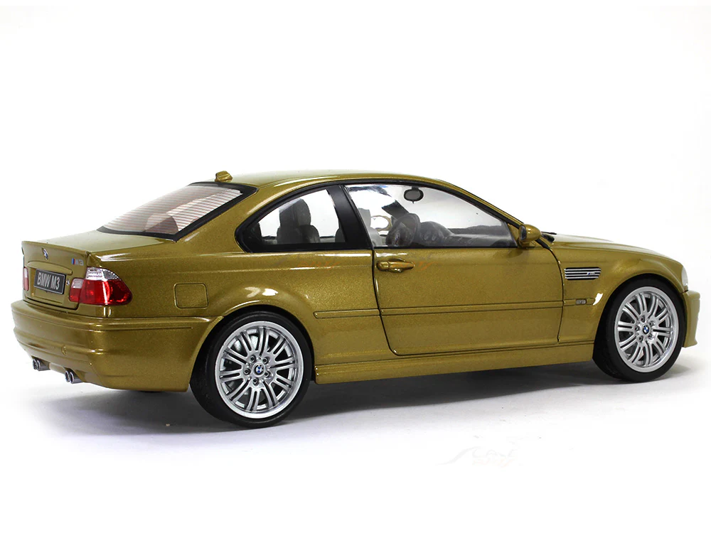 2000 BMW M3 E46 Coupe Phoenix Yellow 1:18 Solido scale model car collectible - Image 4