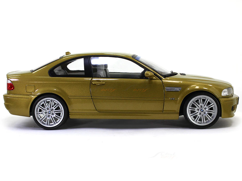 2000 BMW M3 E46 Coupe Phoenix Yellow 1:18 Solido scale model car collectible - Image 5
