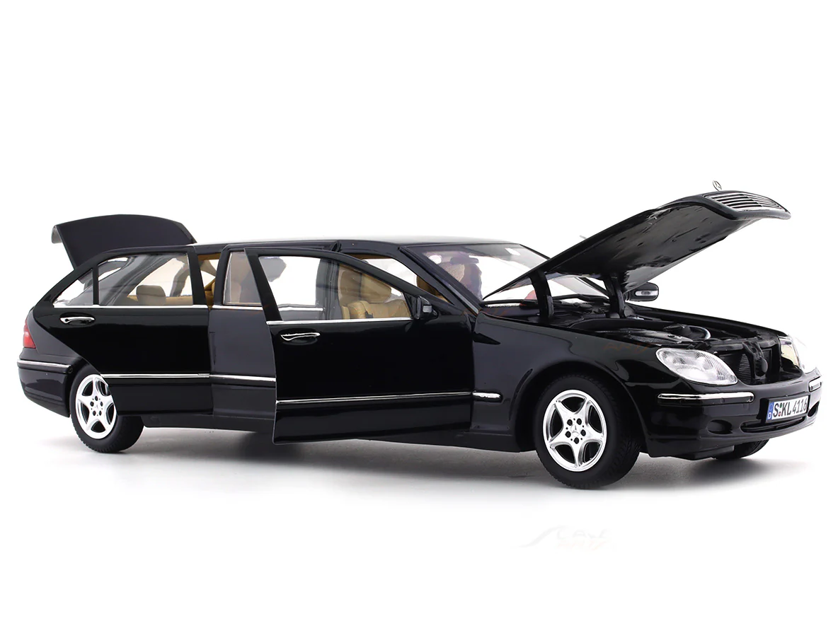 2000 Mercedes-Benz S Class S600 Pullman black 1:18 SunStar diecast scale model car collectible - Image 13