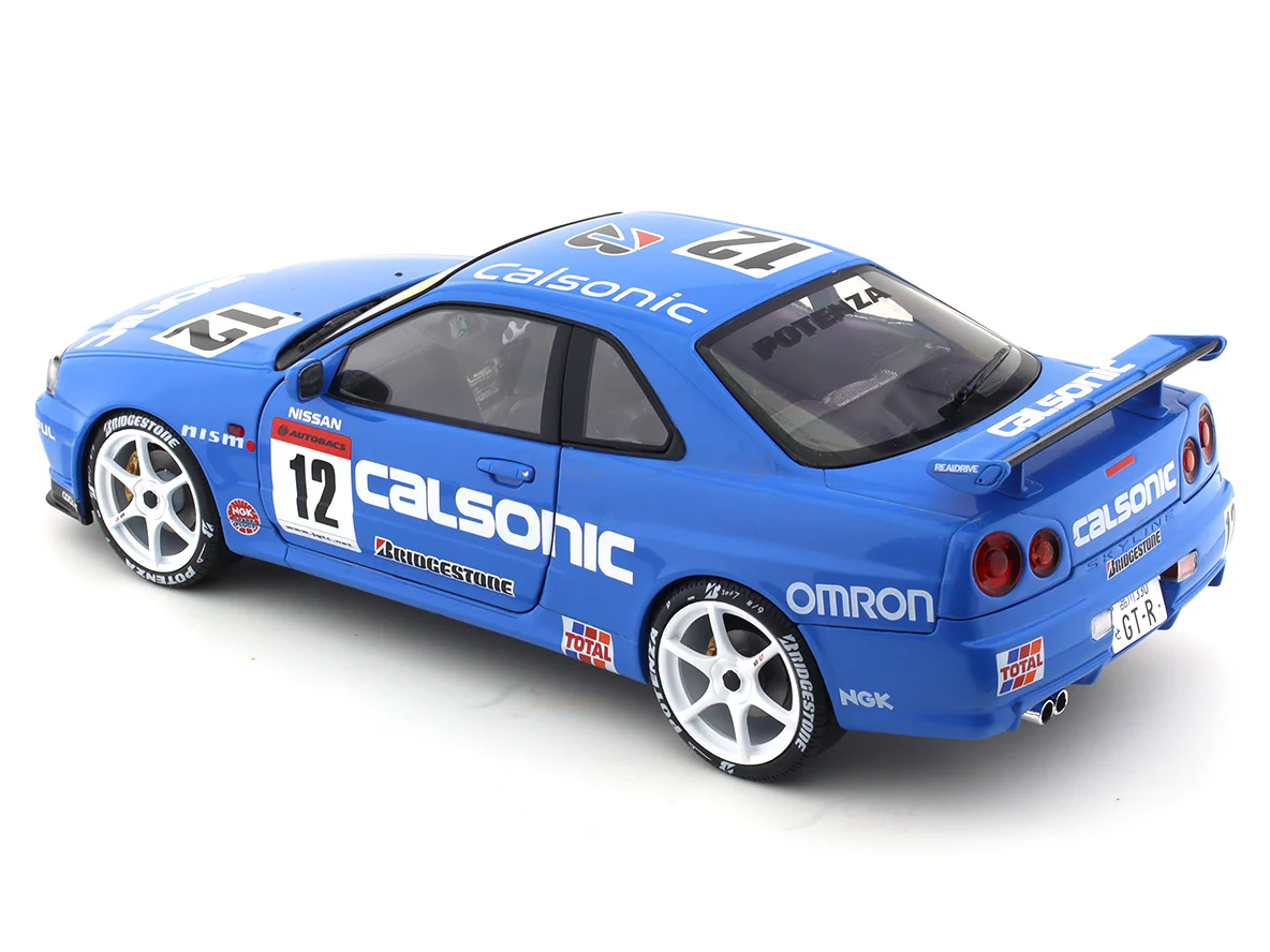 2000 Nissan Skyline GT-R R34 Calsonic Tribute 1:18 Solido diecast scale model car collectible - Image 14