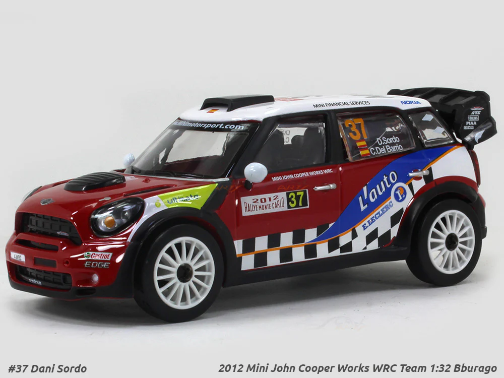 2012 Mini John Cooper Works WRC Team #37 1:32 Bburago diecast Scale Model Car