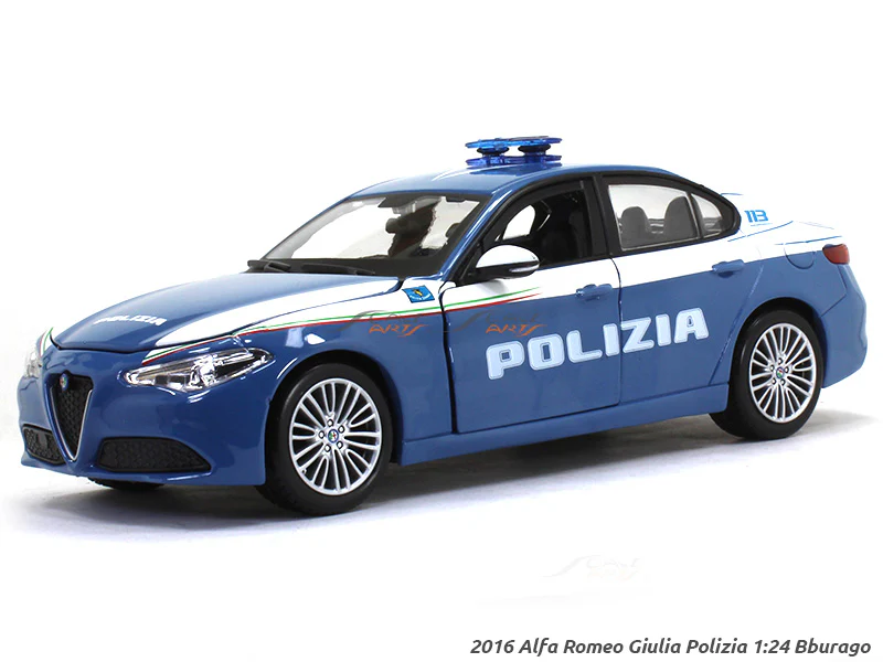2016 Alfa Romeo Giulia Polizia 1:24 Bburago diecast Scale Model car