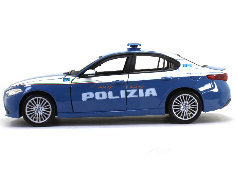 2016 Alfa Romeo Giulia Polizia 1:24 Bburago diecast Scale Model car - Image 2