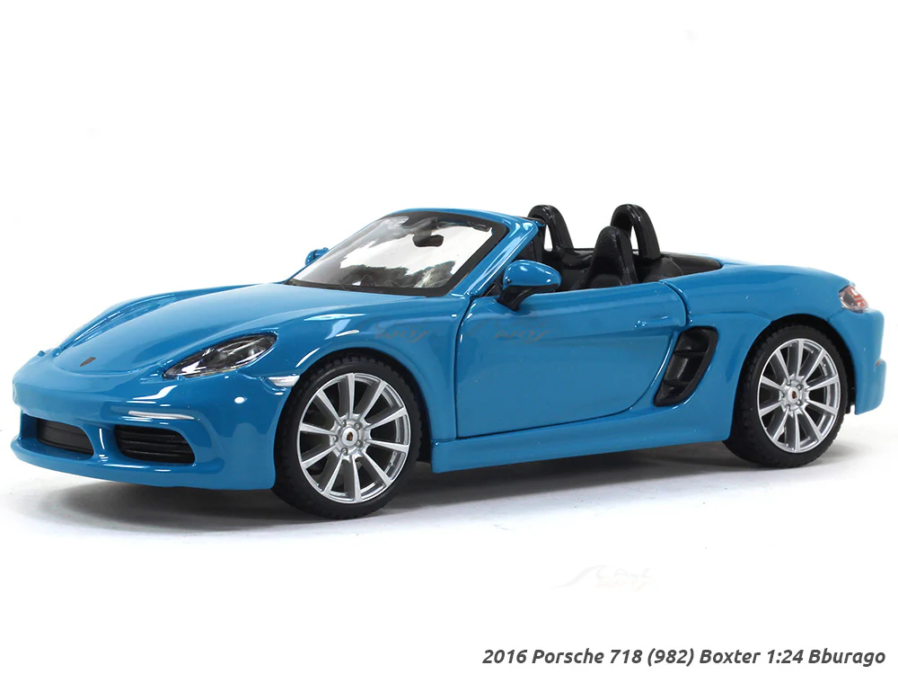 2016 Porsche 718 (982) Boxter blue 1:24 Bburago diecast scale model car