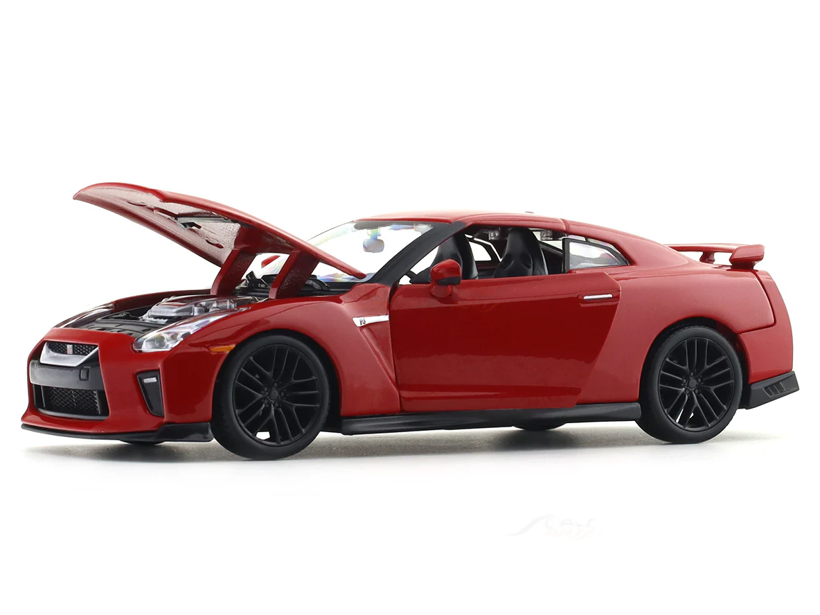 2017 Nissan GT-R R35 Red 1:24 Bburago with Acrylic Case Licensed Diecast Scale Model Car Collectible - Image 8