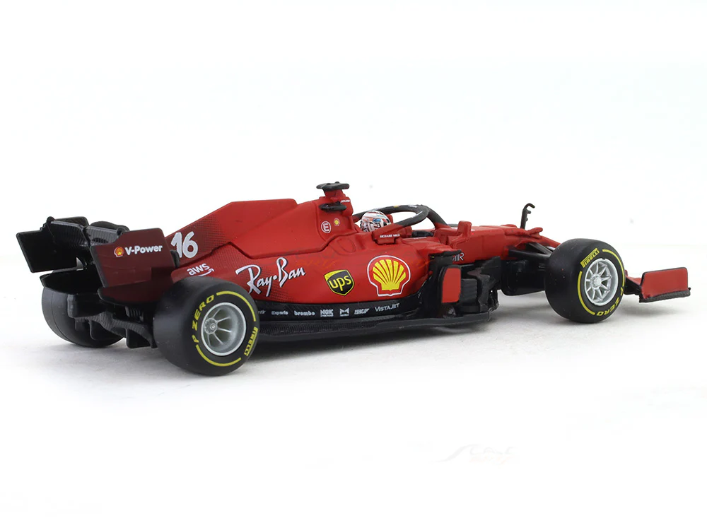 2021 Ferrari SF21 #16 Charles Leclerc 1:43 Bburago scale model car collectible - Image 4