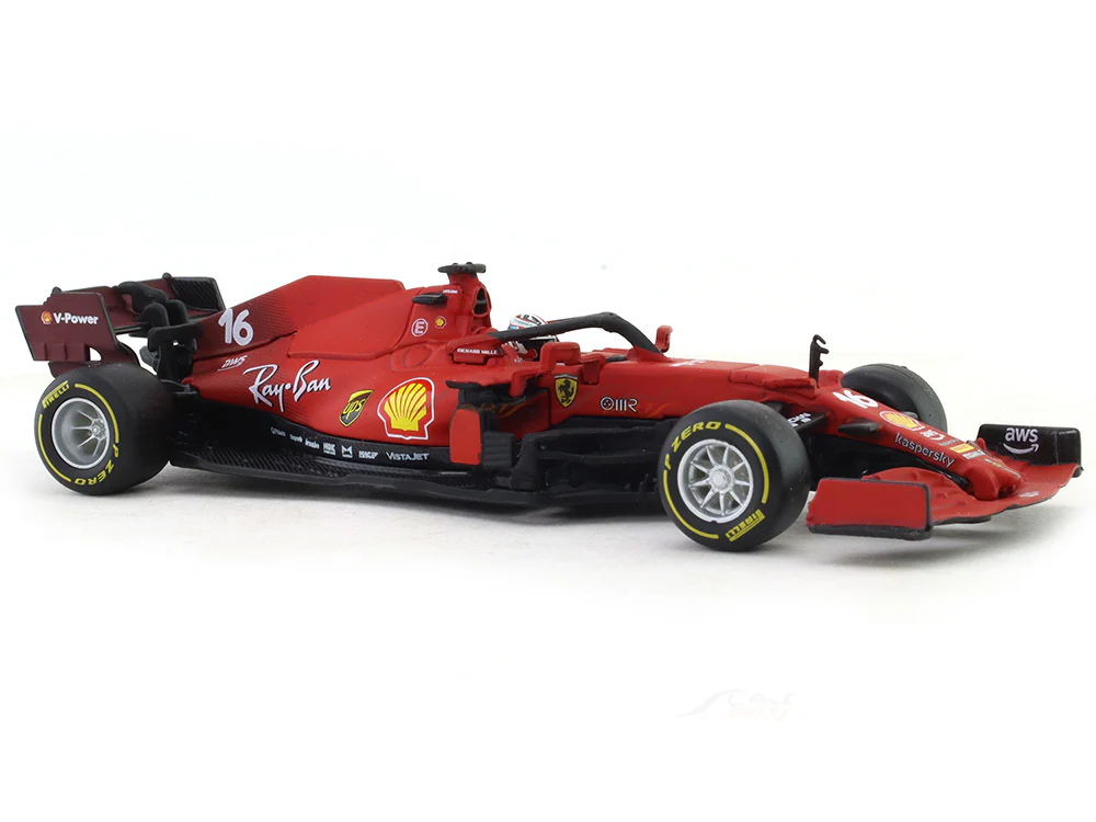 2021 Ferrari SF21 #16 Charles Leclerc 1:43 Bburago scale model car collectible - Image 6