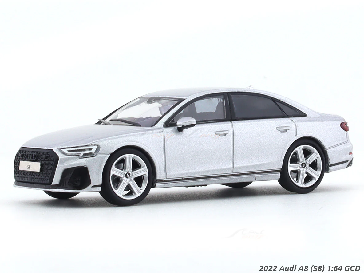 2022 Audi A8 (S8) Silver 1:64 GCD diecast scale model miniature car replica