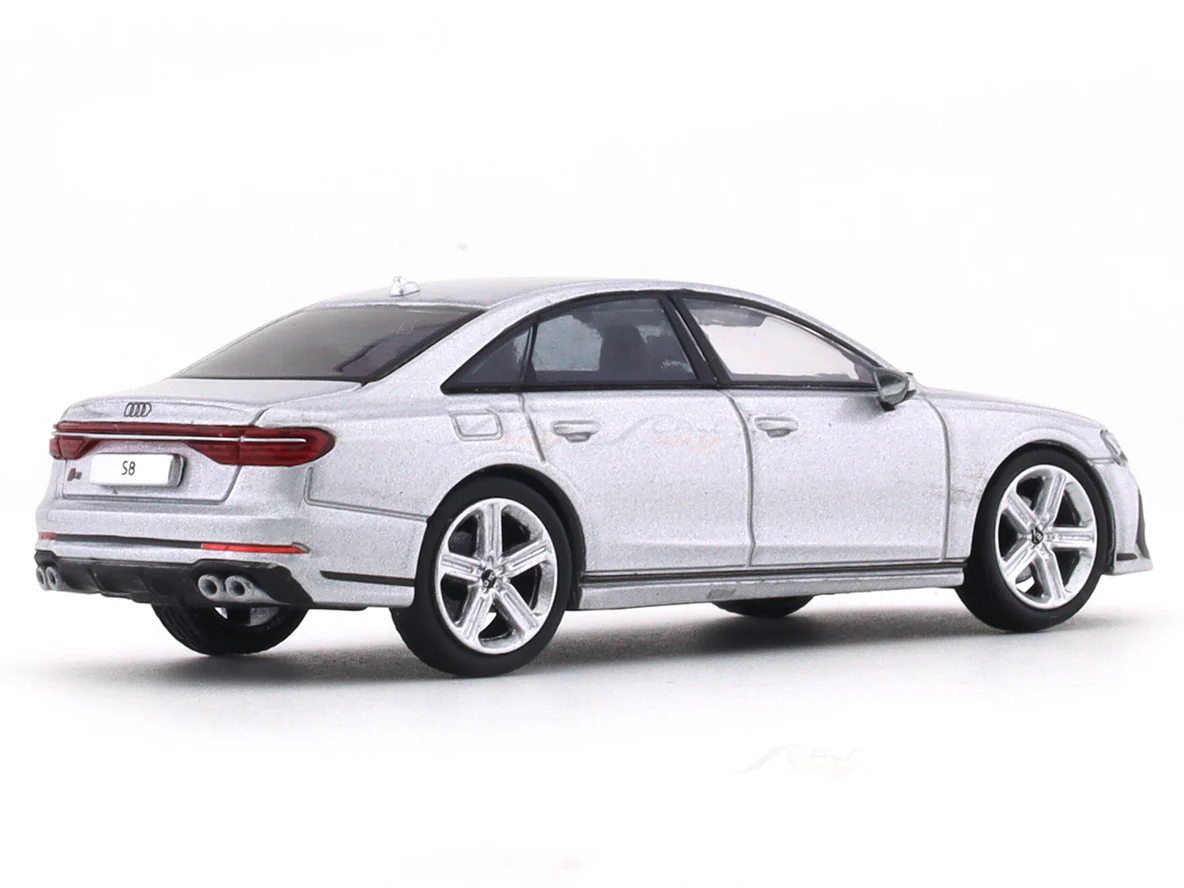 2022 Audi A8 (S8) Silver 1:64 GCD diecast scale model miniature car replica - Image 4