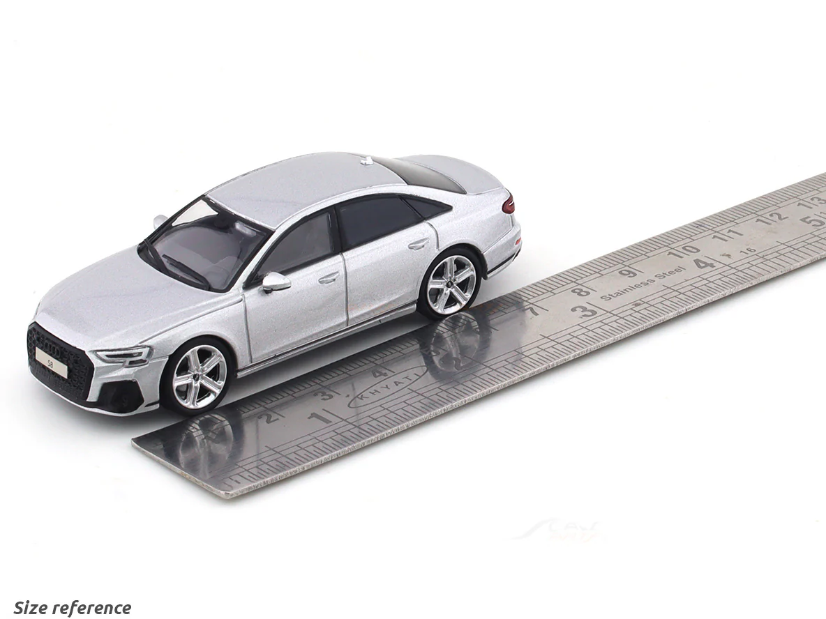 2022 Audi A8 (S8) Silver 1:64 GCD diecast scale model miniature car replica - Image 9