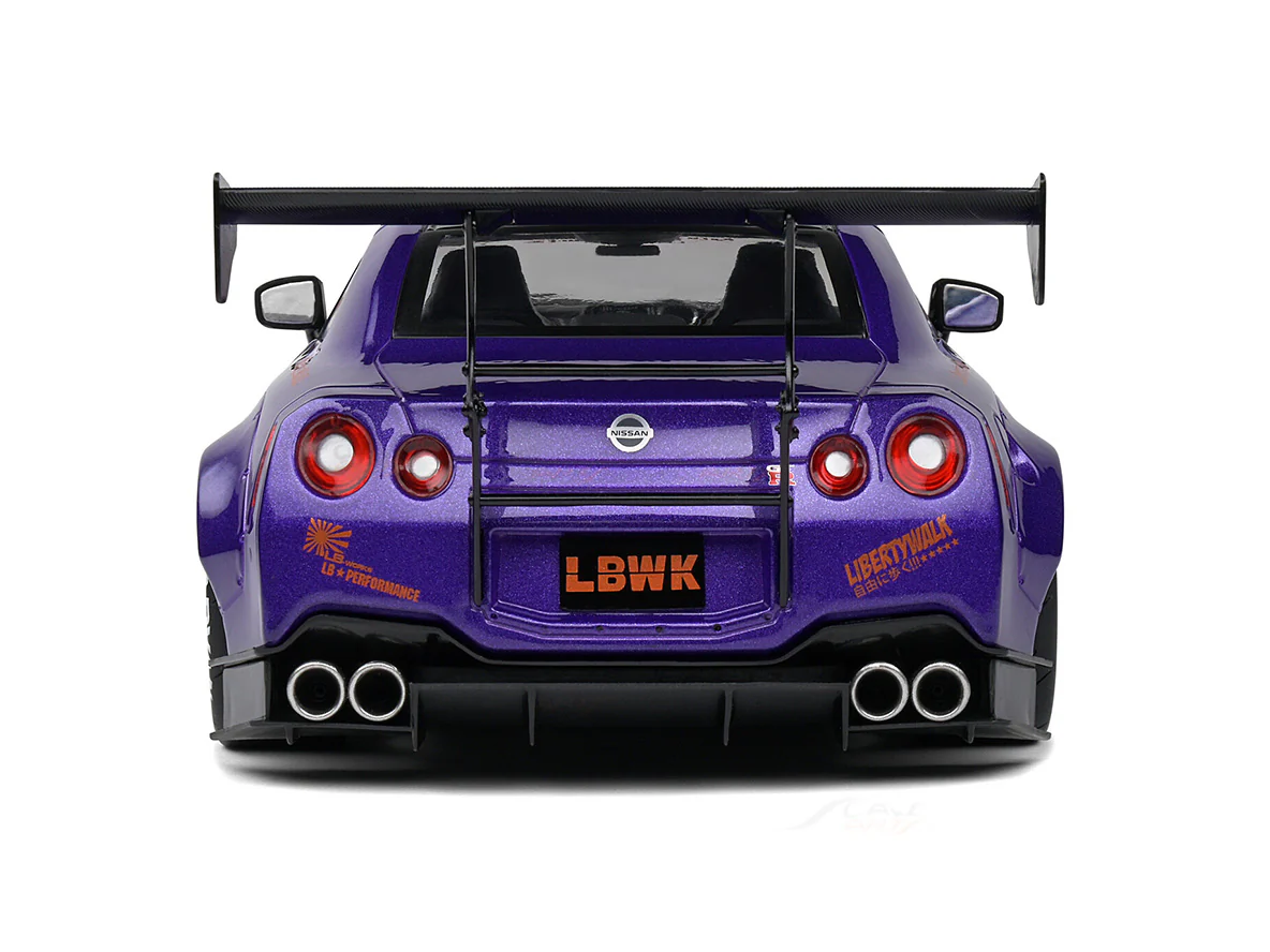2022 Nissan GT-R R35 LBWK 2.0 Purplezilla 1:18 Solido licensed diecast scale model car - Image 3