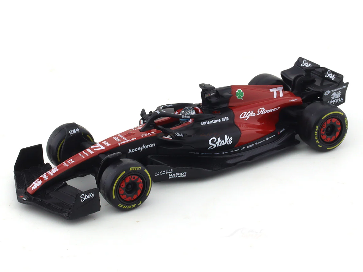2023 Alfa-Romeo C43 Stake team Valterri Bottas 1:43 Bburago Formula 1 diecast scale model car - Image 7