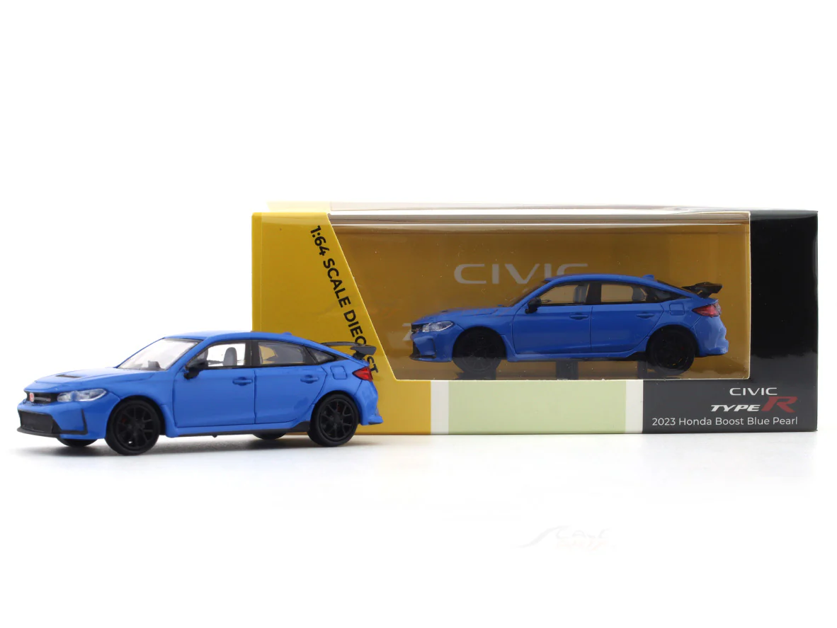 2023 Honda Civic Type R Boost blue pearl 1:64 Para64 diecast scale model car - Image 9