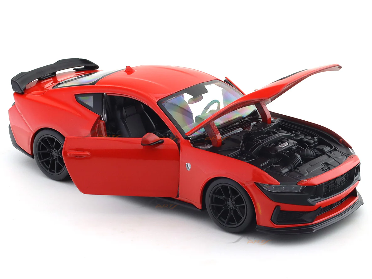 2024 Ford Mustang Dark Horse Red Acrylic Case 1:24 Bburago Licensed Diecast Scale Model Car Collectible - Image 5