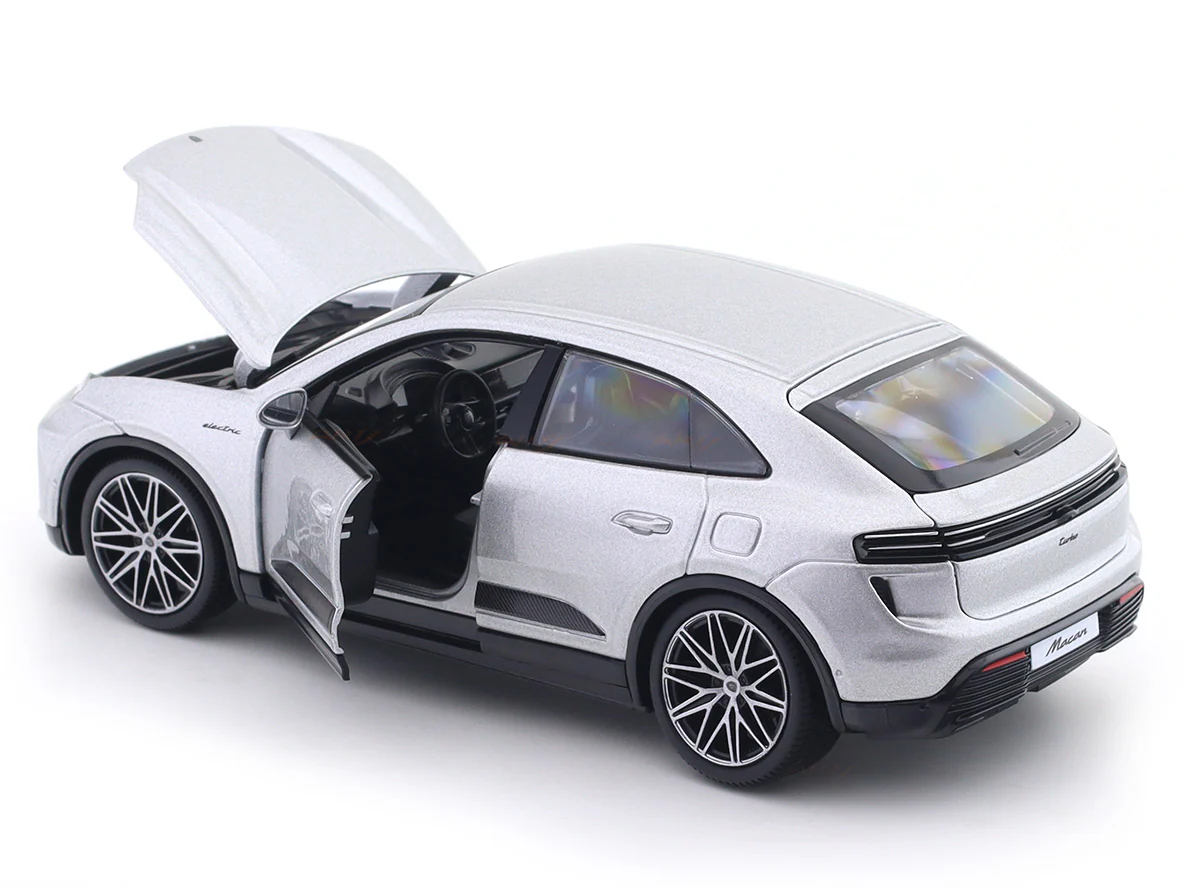 2024 Porsche Macan Turbo Electric Silver 1:24 Bburago Licensed Diecast Scale Model Car Collectible - Image 15