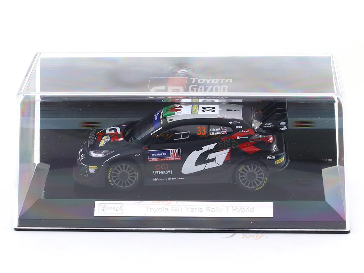 2024 Toyota GR Yaris Rally1 Hybrid WRC #33 1:43 Bburago Licensed Diecast Scale Model | Collectible Rally Car Replica - Image 6
