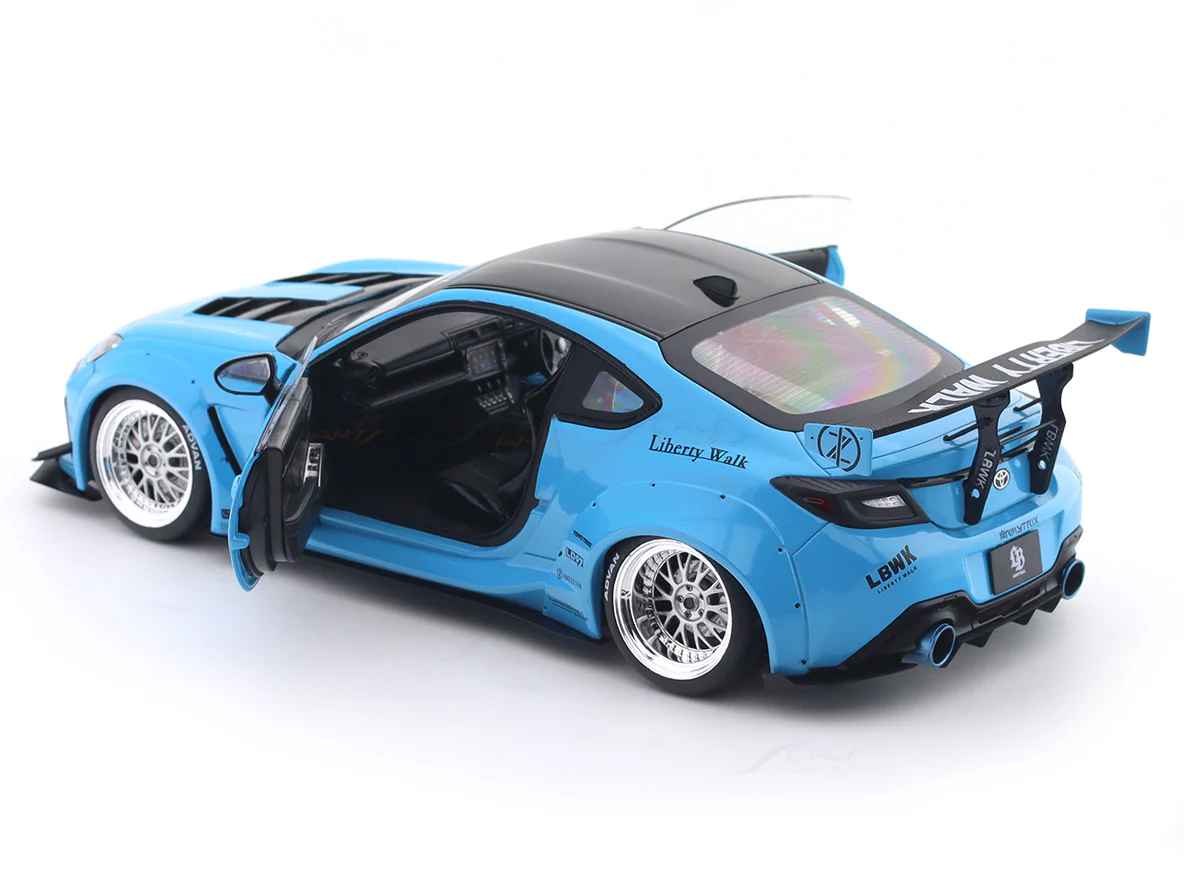 2024 Toyota GR86 LBWK Body Kit Baby Blue 1:18 Solido Licensed Diecast Scale Model Car Collectible - Image 12