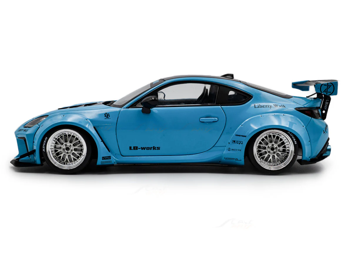 2024 Toyota GR86 LBWK Body Kit Baby Blue 1:18 Solido Licensed Diecast Scale Model Car Collectible - Image 16