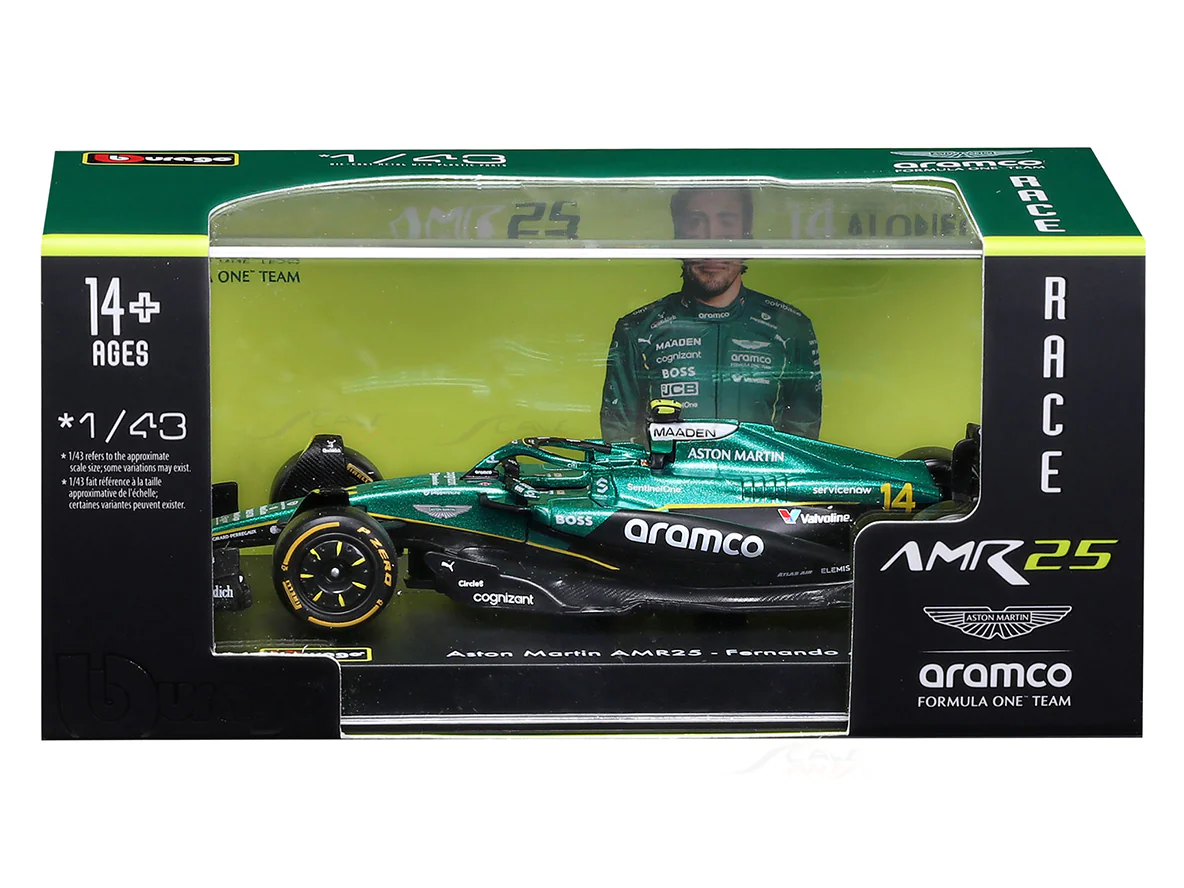 2025 Aston-Martin AMR25 F Alonso Australia GP 1:43 Bburago licensed Formula 1 diecast scale model - Image 3