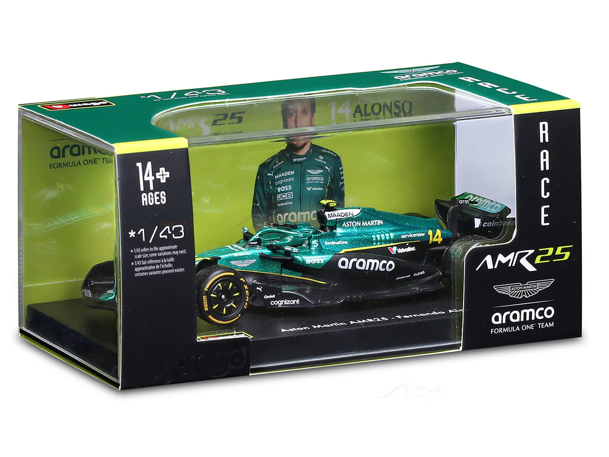 2025 Aston-Martin AMR25 F Alonso Australia GP 1:43 Bburago licensed Formula 1 diecast scale model - Image 4