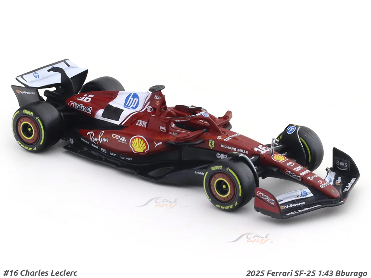 2025 Ferrari SF-25 Charles Leclerc Australia GP 1:43 Bburago licensed Formula 1 diecast scale model - Image 9