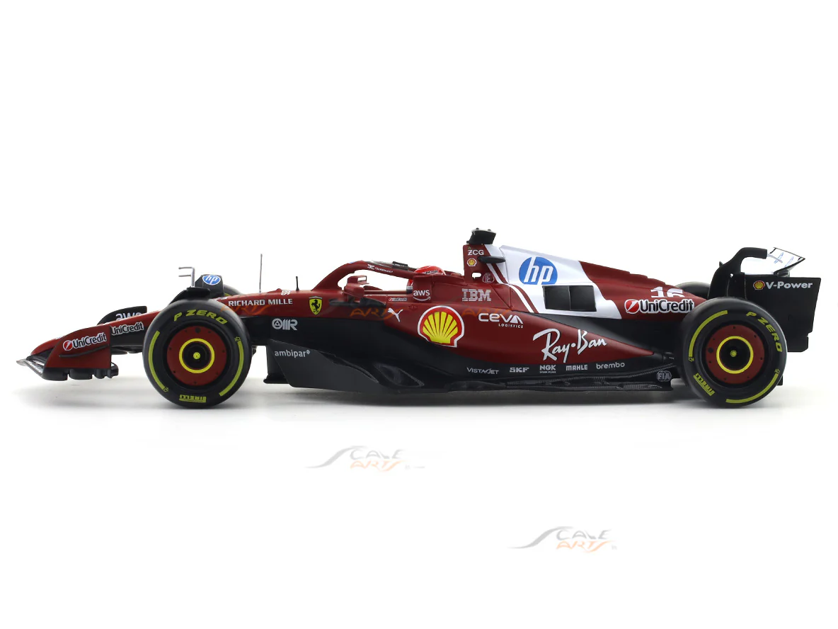 2025 Ferrari SF25 No 16 Leclerc With Acrylic case 1:18 Bburago Deluxe Licensed Diecast Formula 1 Scale Model Car - Image 4