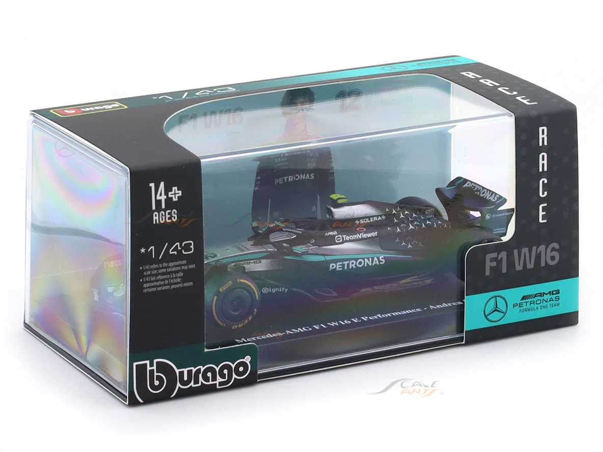 2025 Mercedes-AMG Petronas W16 Kimi Antonelli Australia GP 1:43 Bburago licensed Formula 1 diecast scale model - Image 10