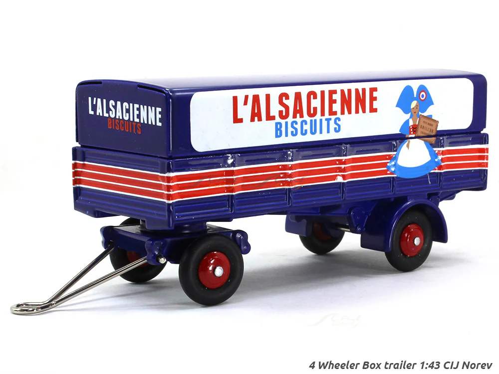 4 Wheeler Box trailer 1:43 CIJ Norev diecast Scale Model bus