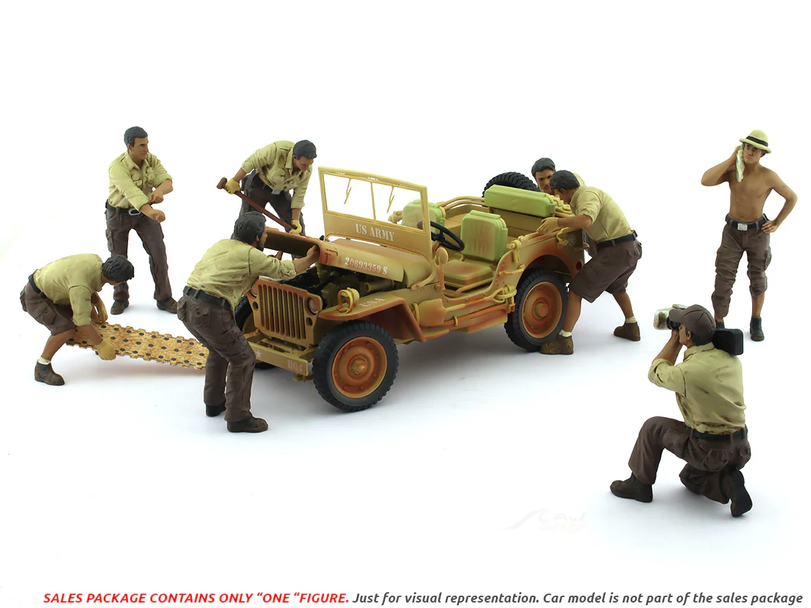 4x4 Mechanic 3 1:18 American Diorama Figure for scale models - Image 6