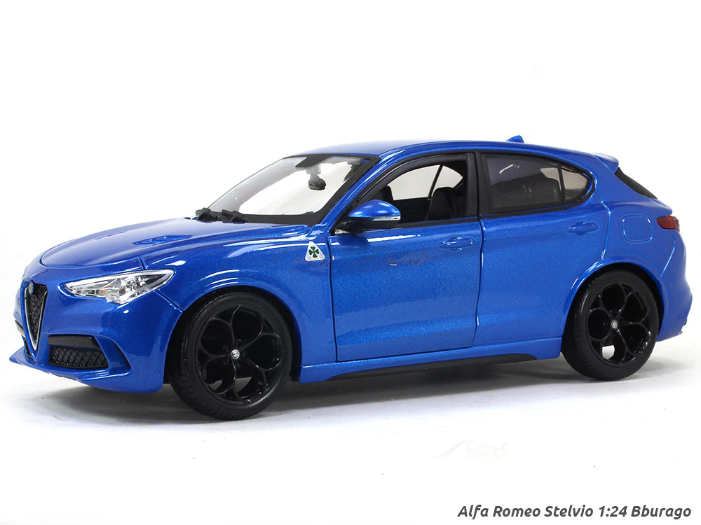 Alfa Romeo Stelvio blue 1:24 Bburago diecast scale model car