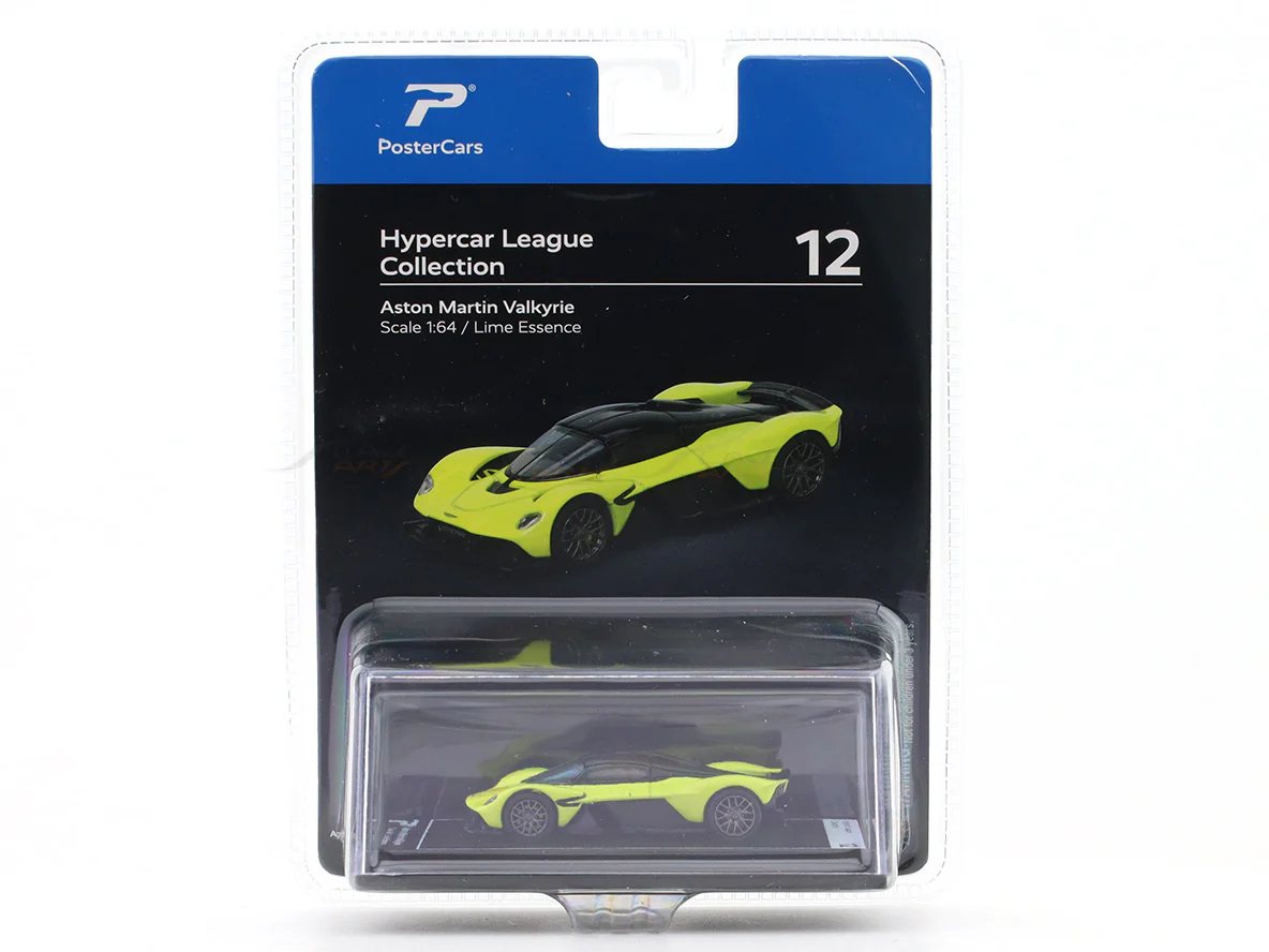 Aston-Martin Valkyrie lime essence 1:64 PosterCars licensed diecast scale model car miniature car - Image 8