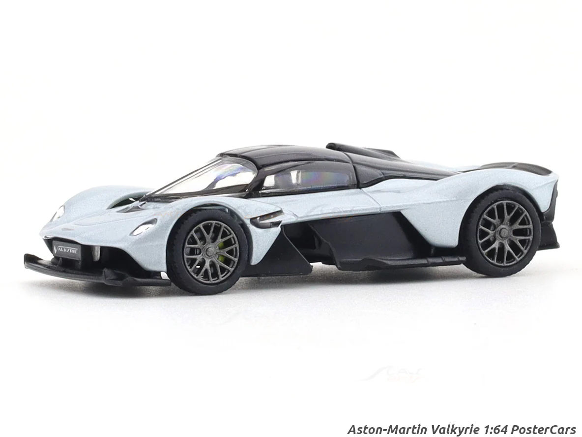 Aston-Martin Valkyrie silver 1:64 PosterCars licensed diecast scale model car miniature car
