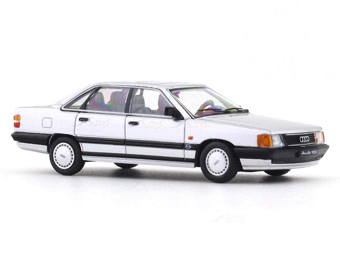 Audi 100 silver 1:64 Rhino Model diecast scale model miniature car collectible - Image 6