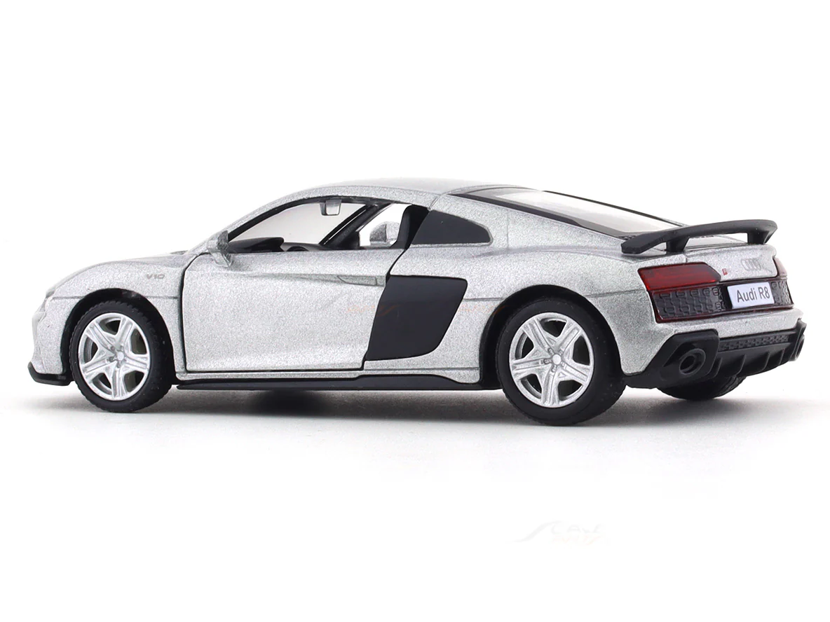Audi R8 Silver 1:36 Super Fast pull back car scale model - Image 3