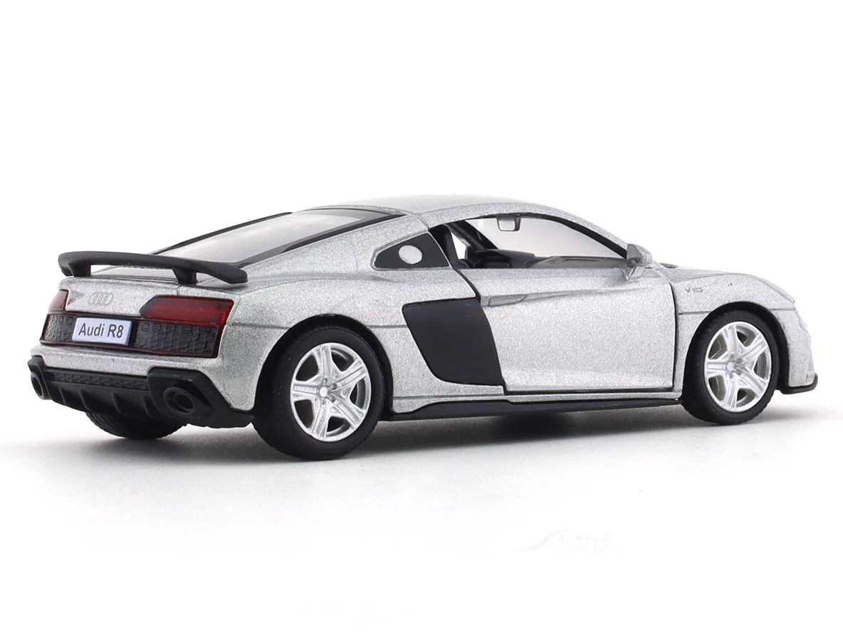 Audi R8 Silver 1:36 Super Fast pull back car scale model - Image 4
