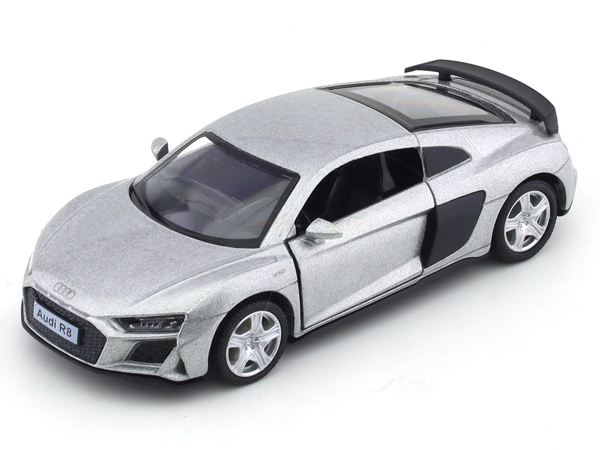 Audi R8 Silver 1:36 Super Fast pull back car scale model - Image 7