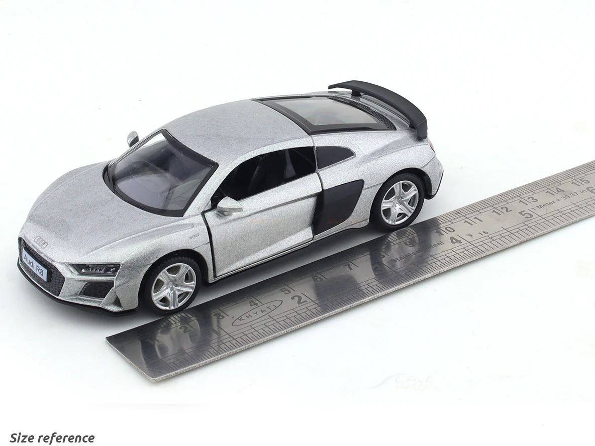 Audi R8 Silver 1:36 Super Fast pull back car scale model - Image 9