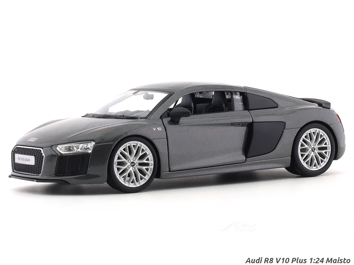 Audi R8 V10 Plus grey 1:24 Maisto licensed diecast Scale Model car