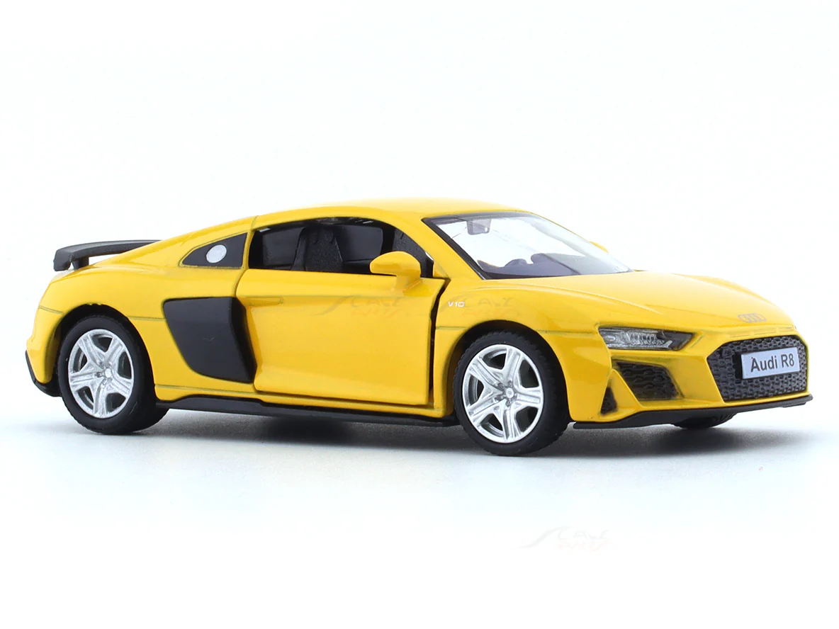 Audi R8 yellow 1:32 RMZ City pull back car scale model - Image 6