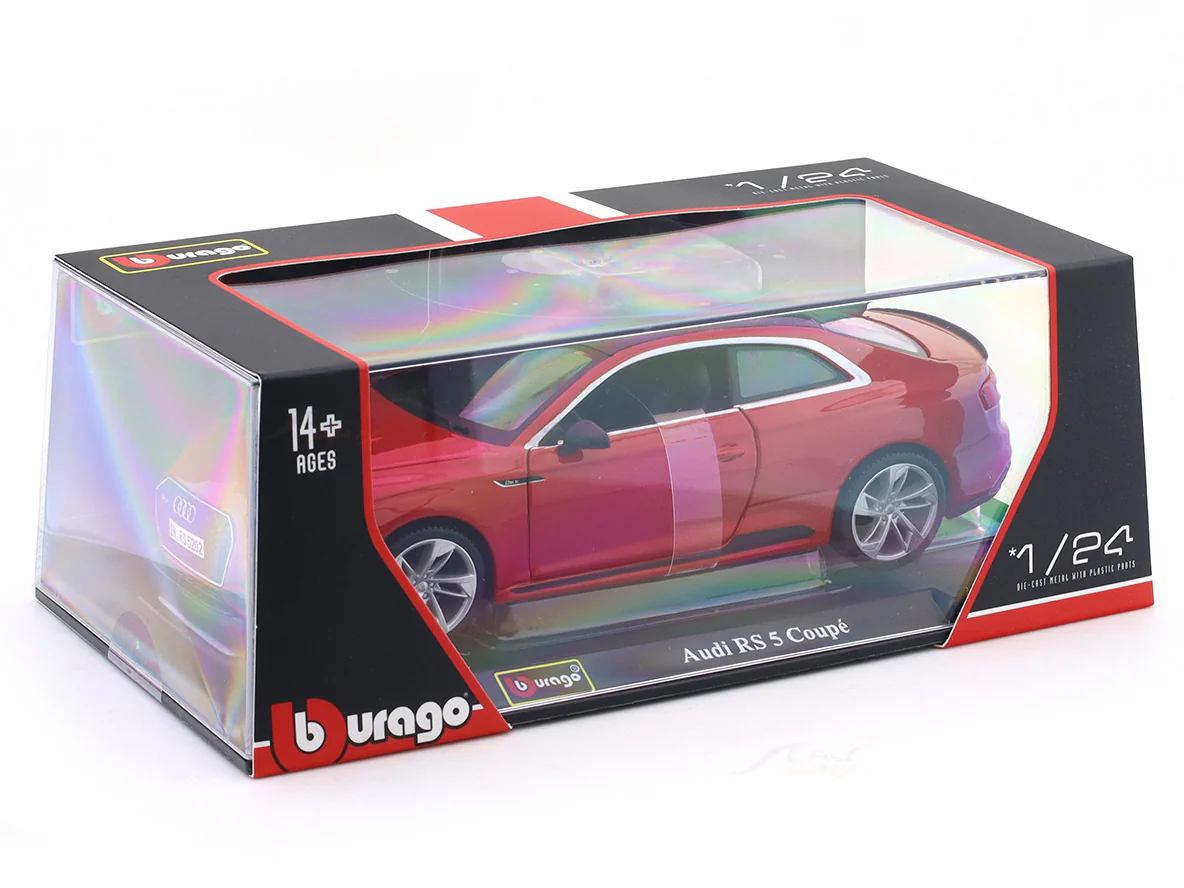 Audi RS 5 Coupe Red 1:24 Bburago with Acrylic Case Licensed Diecast Scale Model Car Collectible - Image 14