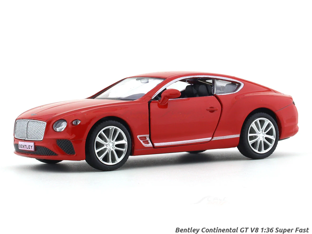 Bentley Continental GT V8 red 1:36 Super Fast pull back car scale model