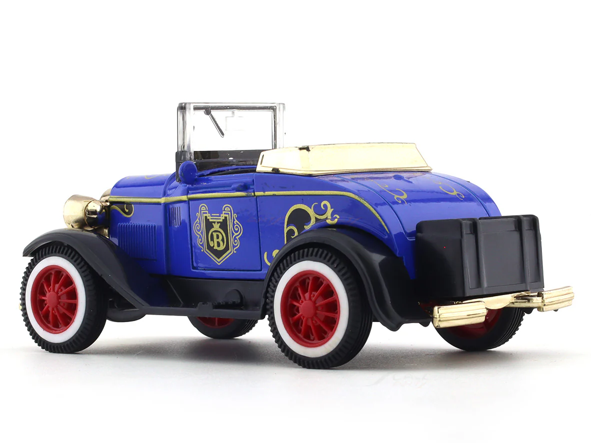 Blue Convertible Classic car pull back alloy toy - Image 3