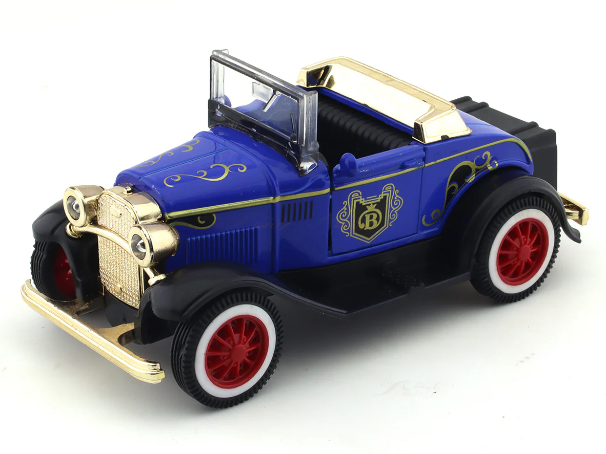 Blue Convertible Classic car pull back alloy toy - Image 7