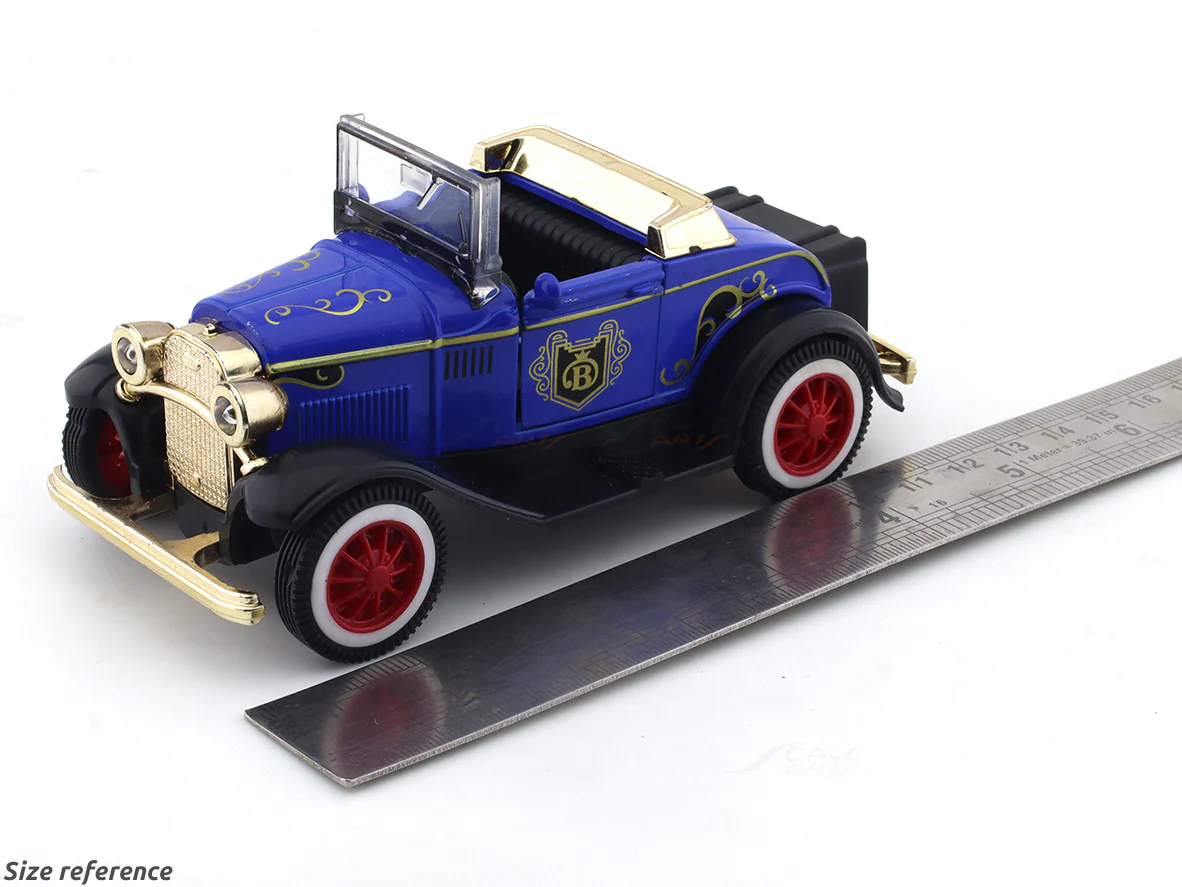 Blue Convertible Classic car pull back alloy toy - Image 9